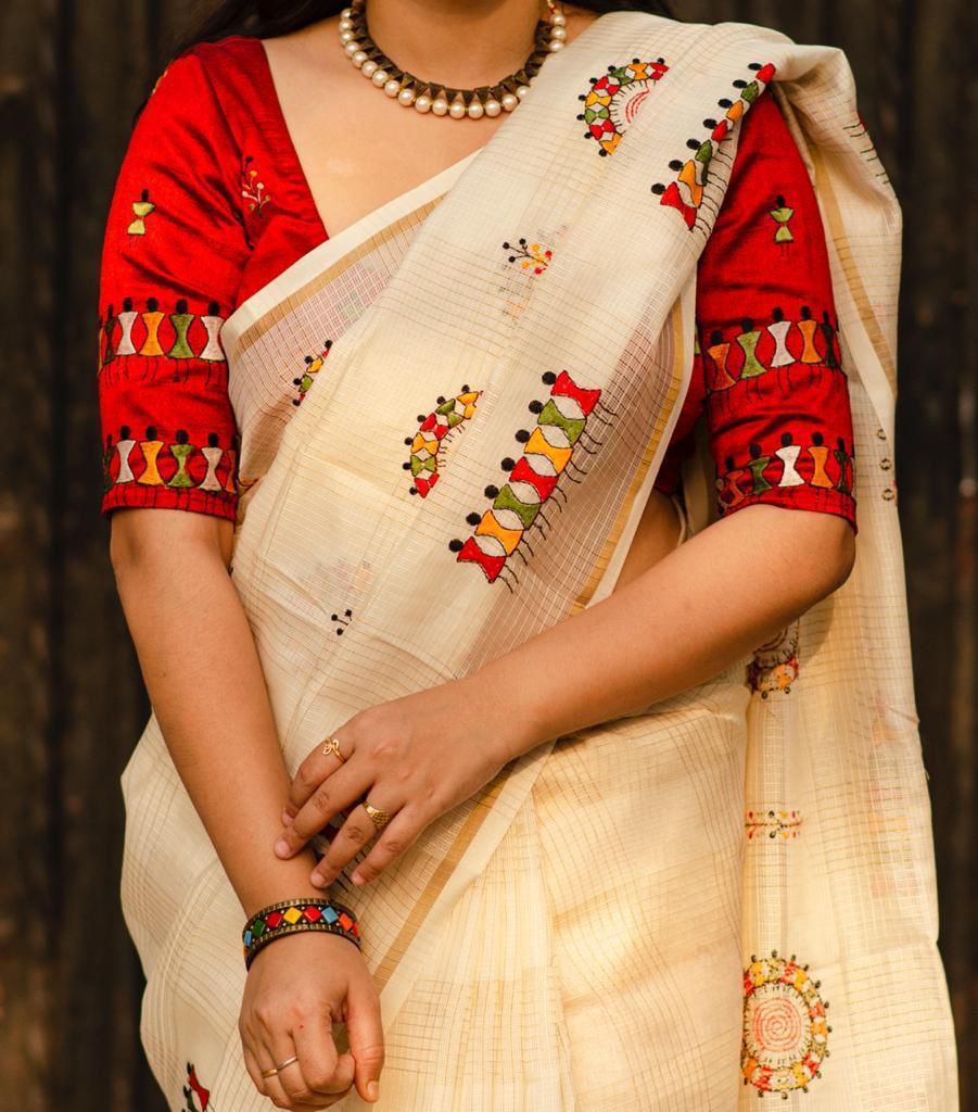 Kayatri New Malbery Silk With Embroidary Work Saree