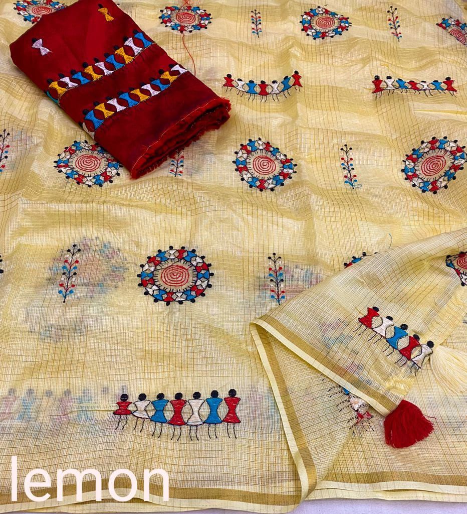 Kayatri New Malbery Silk With Embroidary Work Saree