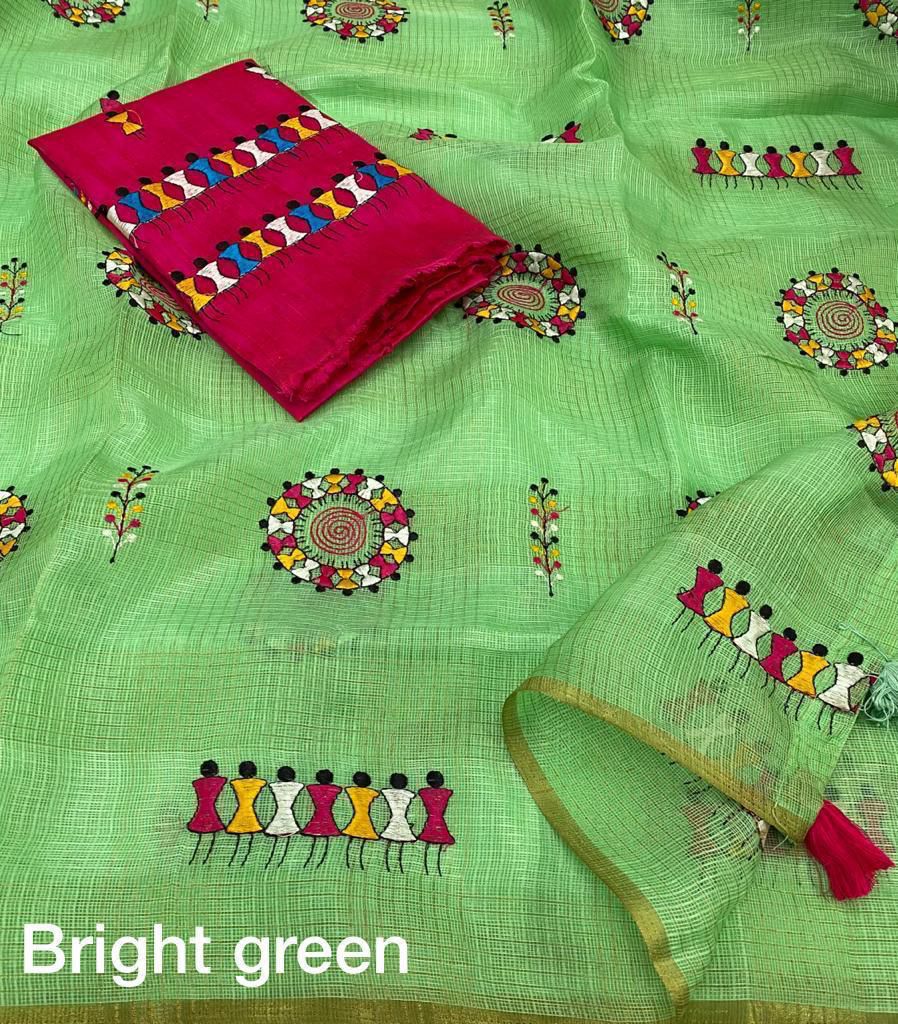 Kayatri New Malbery Silk With Embroidary Work Saree