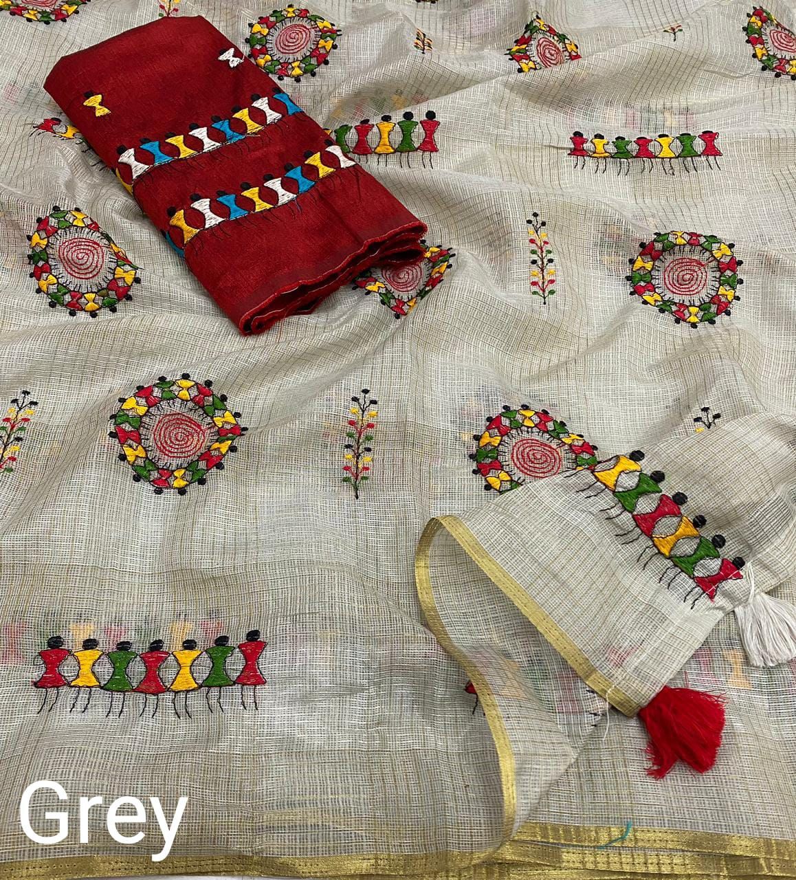 Kayatri New Malbery Silk With Embroidary Work Saree