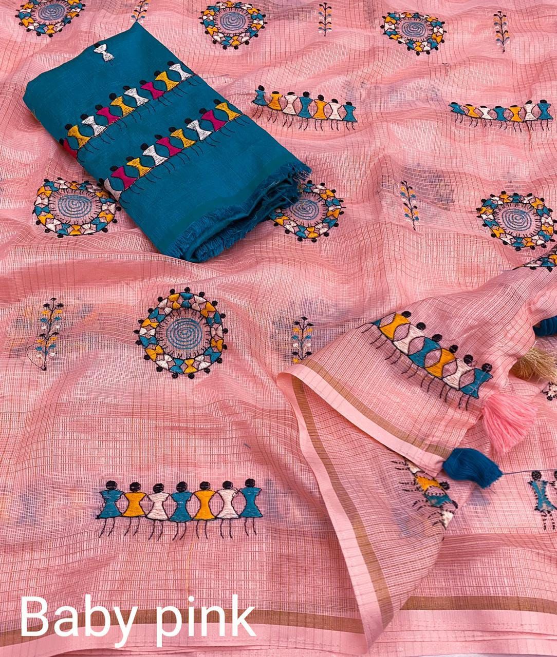 Kayatri New Malbery Silk With Embroidary Work Saree