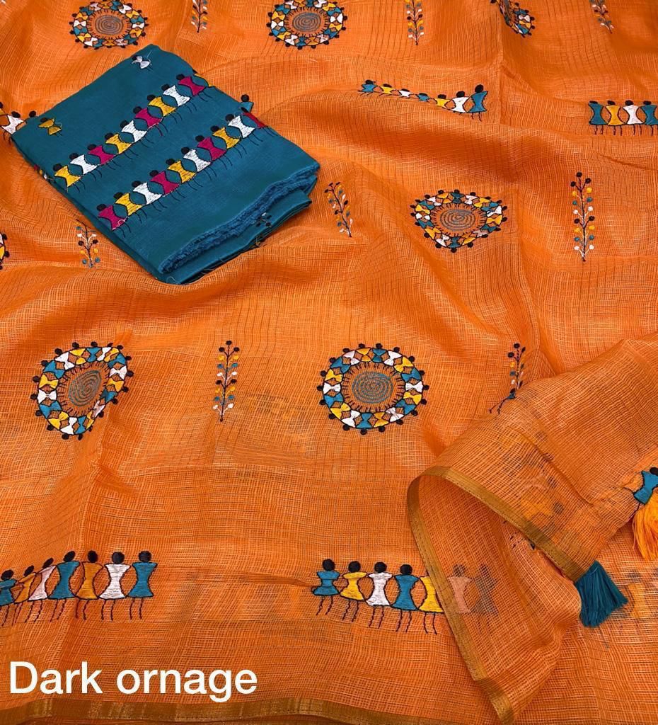 Kayatri New Malbery Silk With Embroidary Work Saree