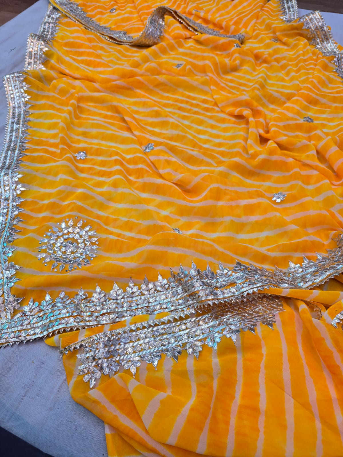Kayatri New Pure CYC Georgette Leheriya Style Saree