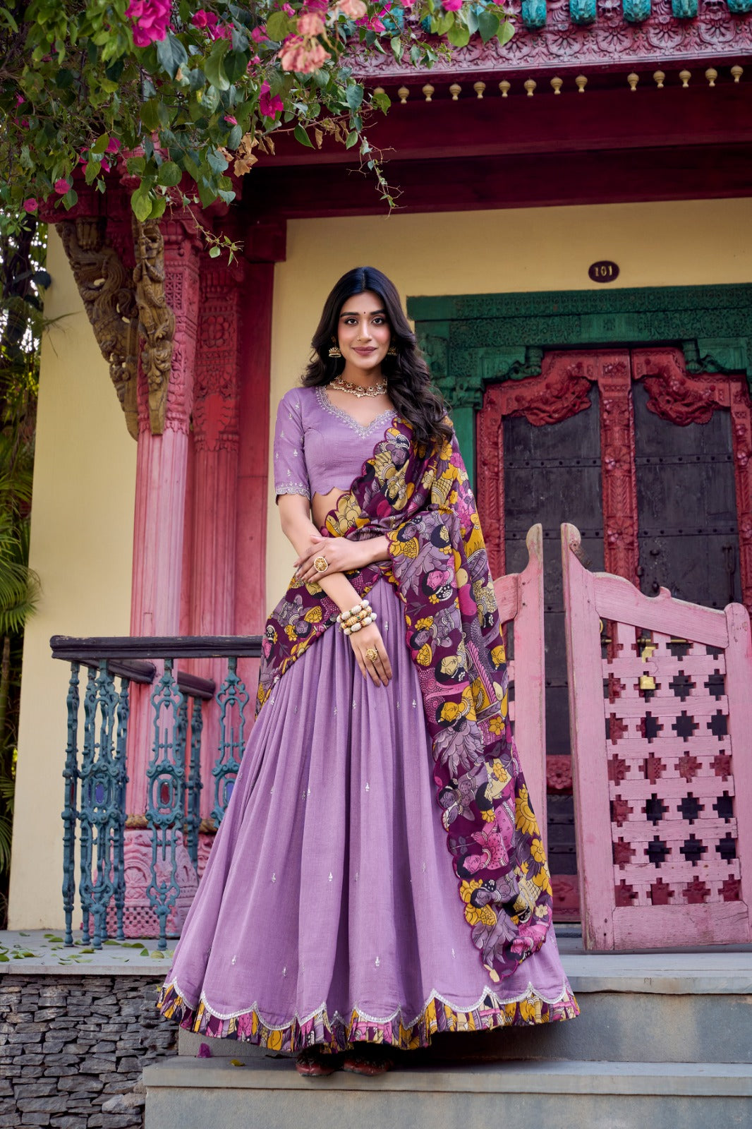 Kayatri New Designer Kalamkari Printed Lehenga