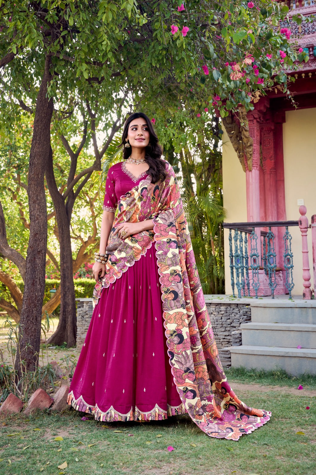 Kayatri New Designer Kalamkari Printed Lehenga