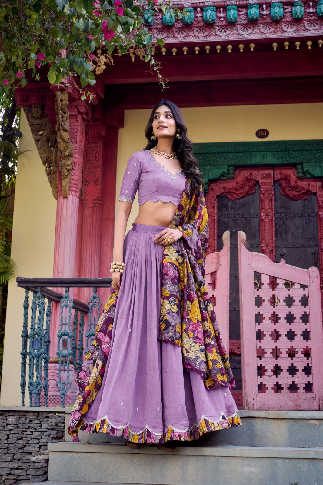Kayatri New Designer Kalamkari Printed Lehenga