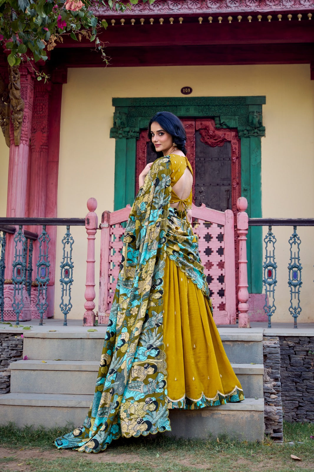 Kayatri New Designer Kalamkari Printed Lehenga