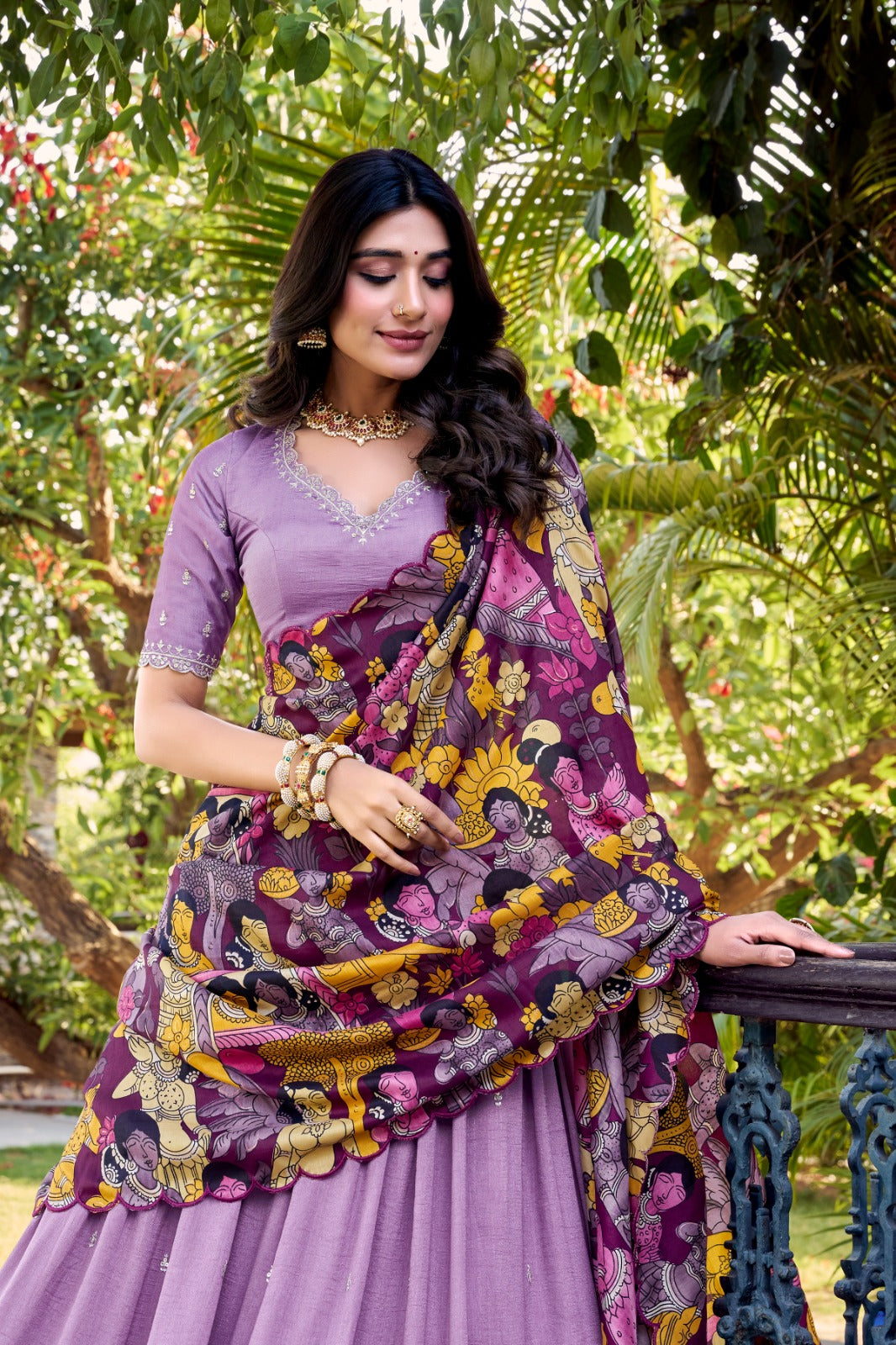 Kayatri New Designer Kalamkari Printed Lehenga