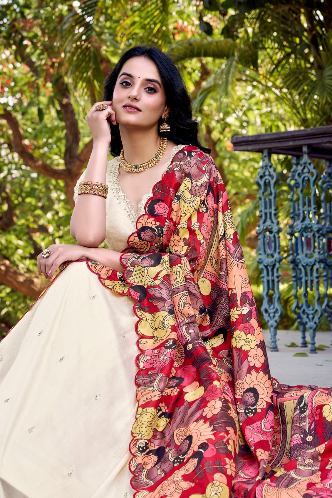 Kayatri New Designer Kalamkari Printed Lehenga