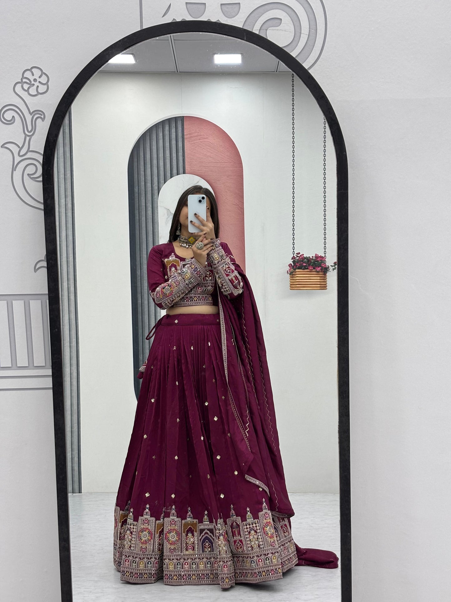 Kayatri New Designer Pure Vichitra Fabric Lehenga