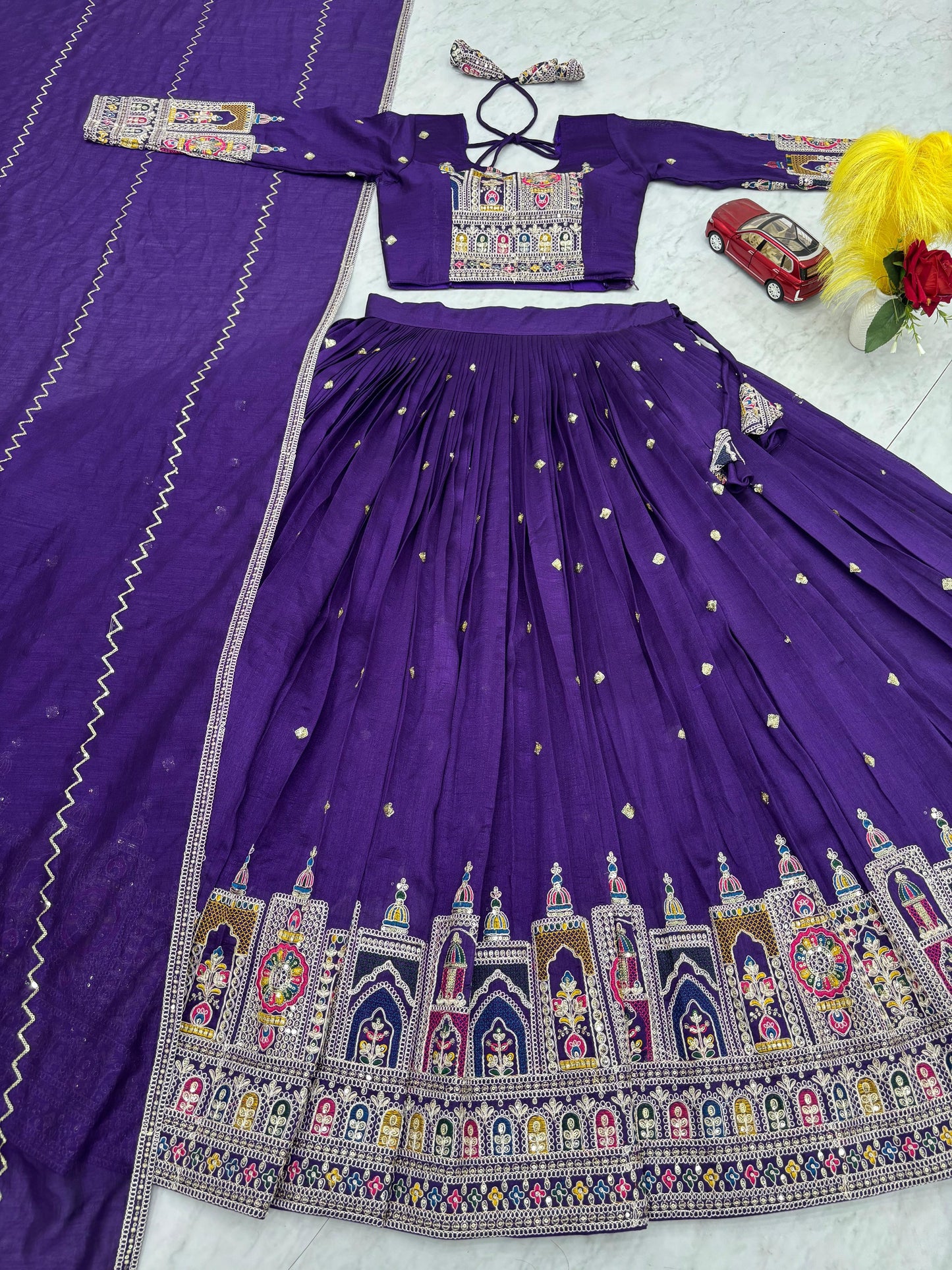 Kayatri New Designer Pure Vichitra Fabric Lehenga