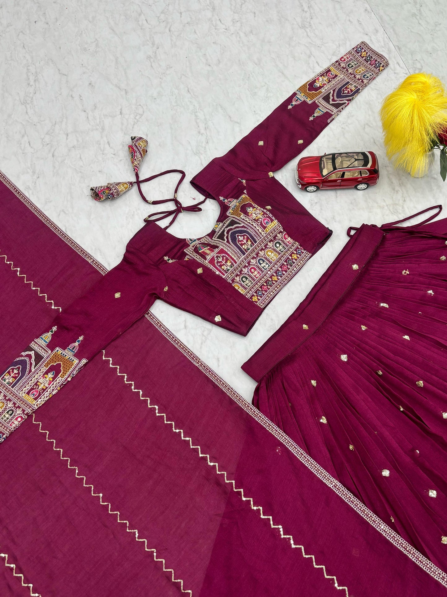 Kayatri New Designer Pure Vichitra Fabric Lehenga