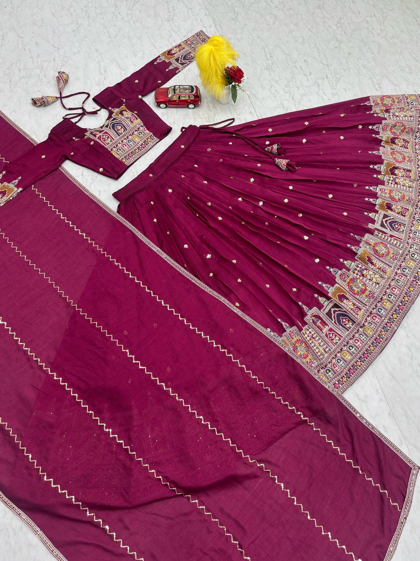 Kayatri New Designer Pure Vichitra Fabric Lehenga