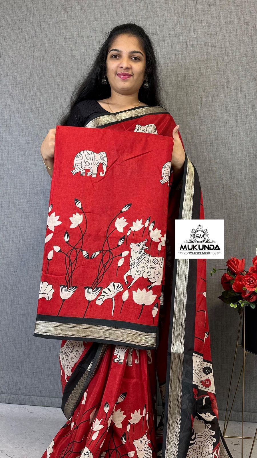 Kayatri New Soft Crape Silk Classy Kalamkari Style Saree