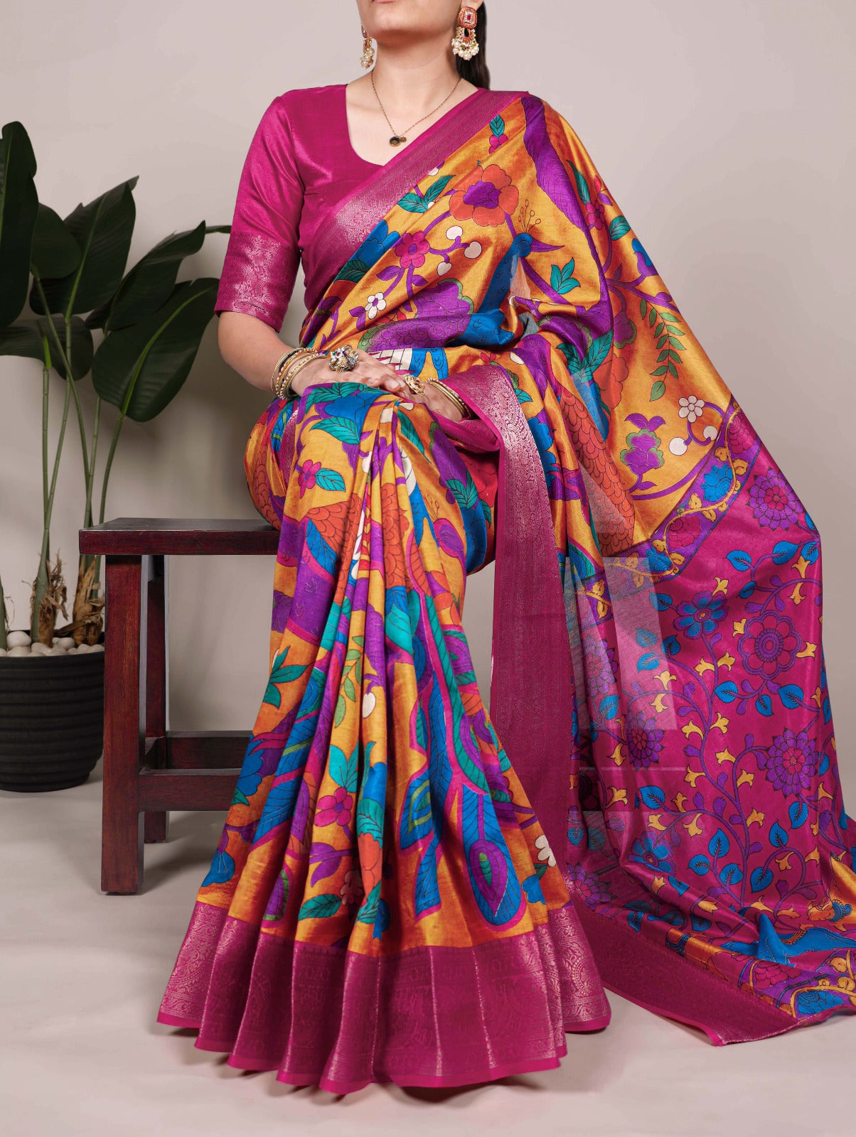 Kayatri New Tussar Silk Printed Saree
