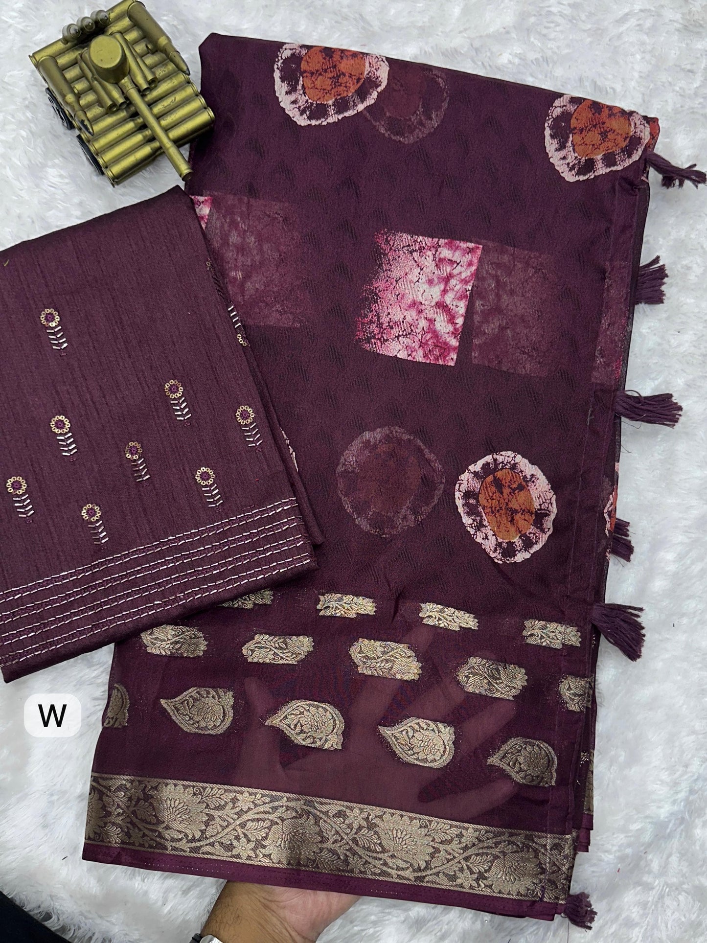 Kayatri New Designer Georgette Linen Batik Print Saree