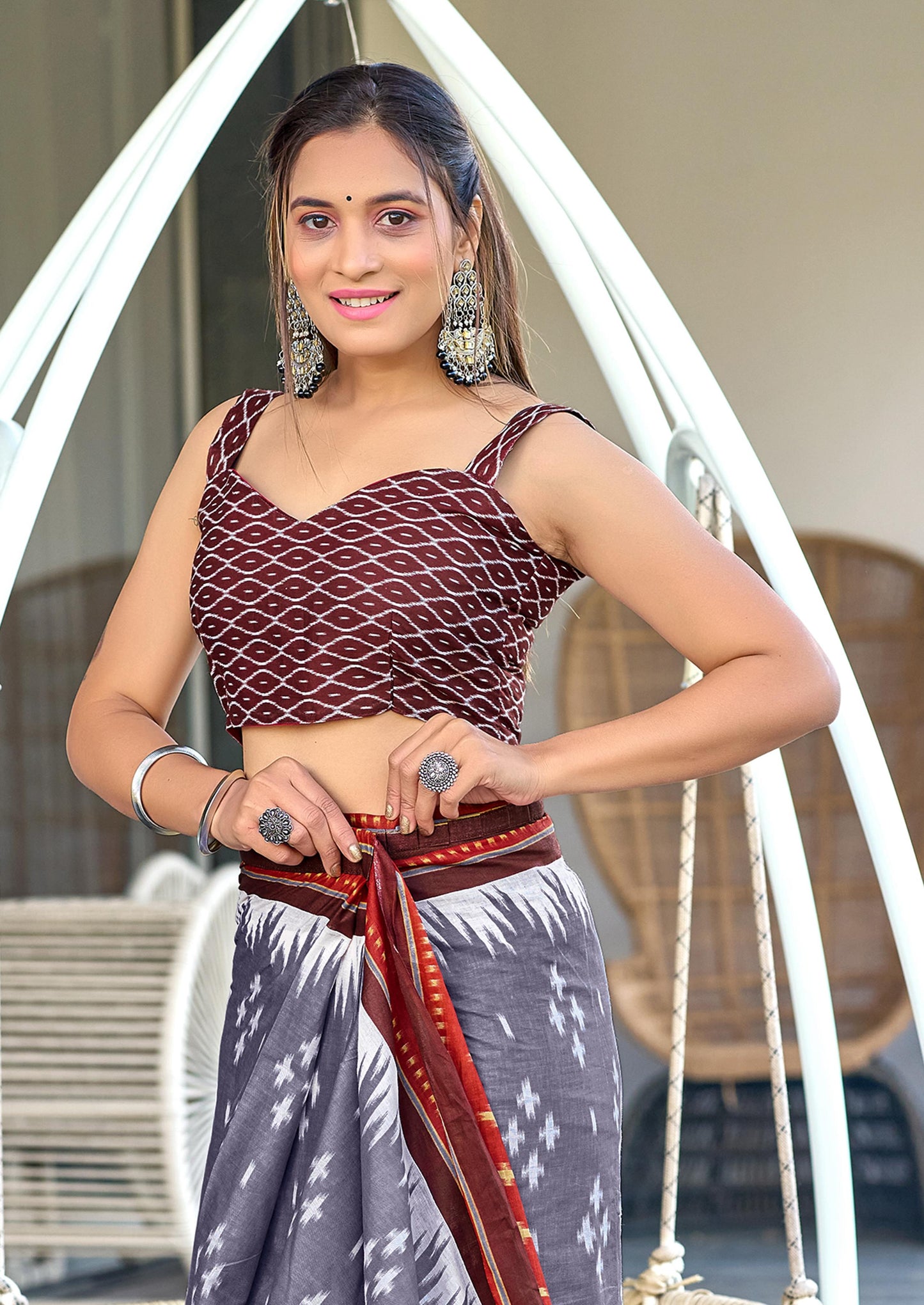 Kayatri New Primium Mulmul Cotton Block Print Saree