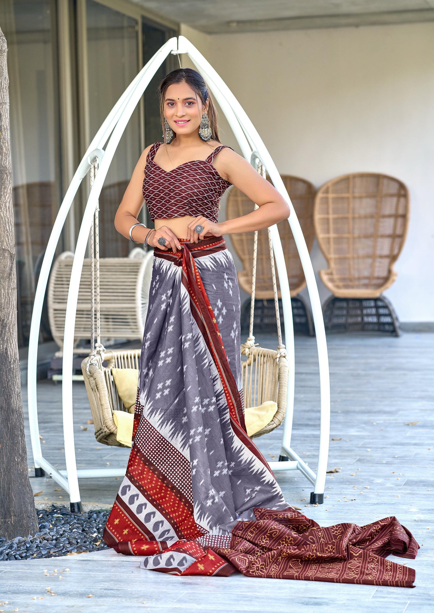 Kayatri New Primium Mulmul Cotton Block Print Saree