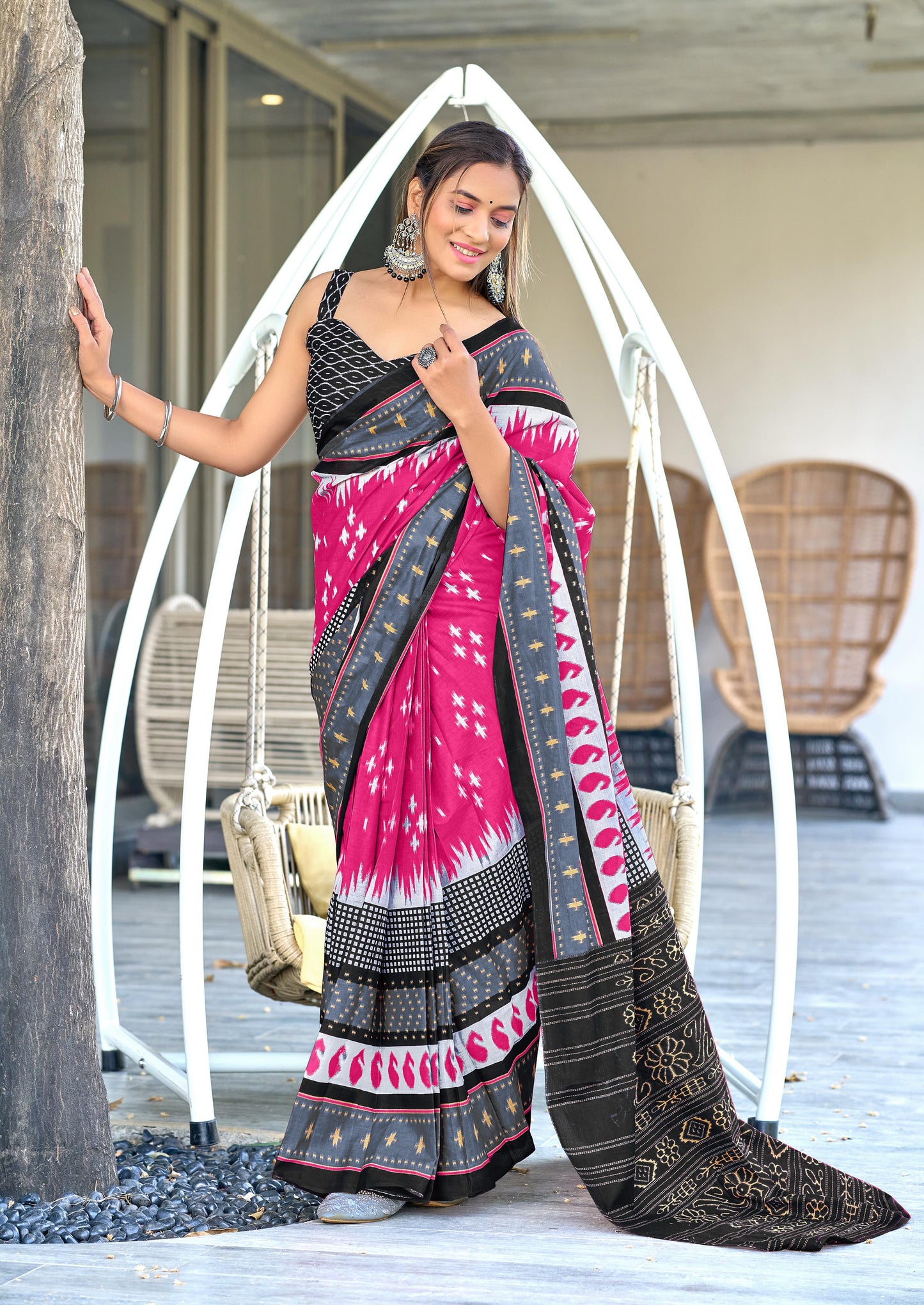 Kayatri New Primium Mulmul Cotton Block Print Saree