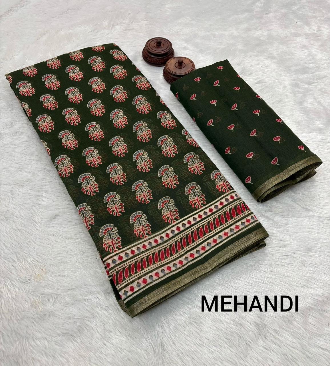 Kayatri New Designer Soft Spun Cotton Slub Saree