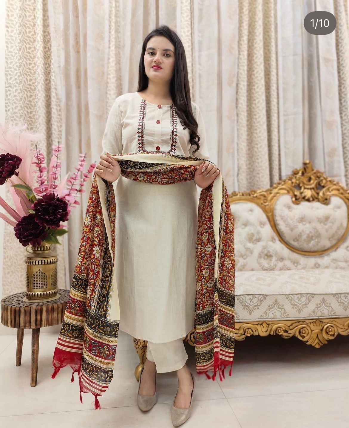 Kayatri New Designers Khadi Cotton Embroidery Suit