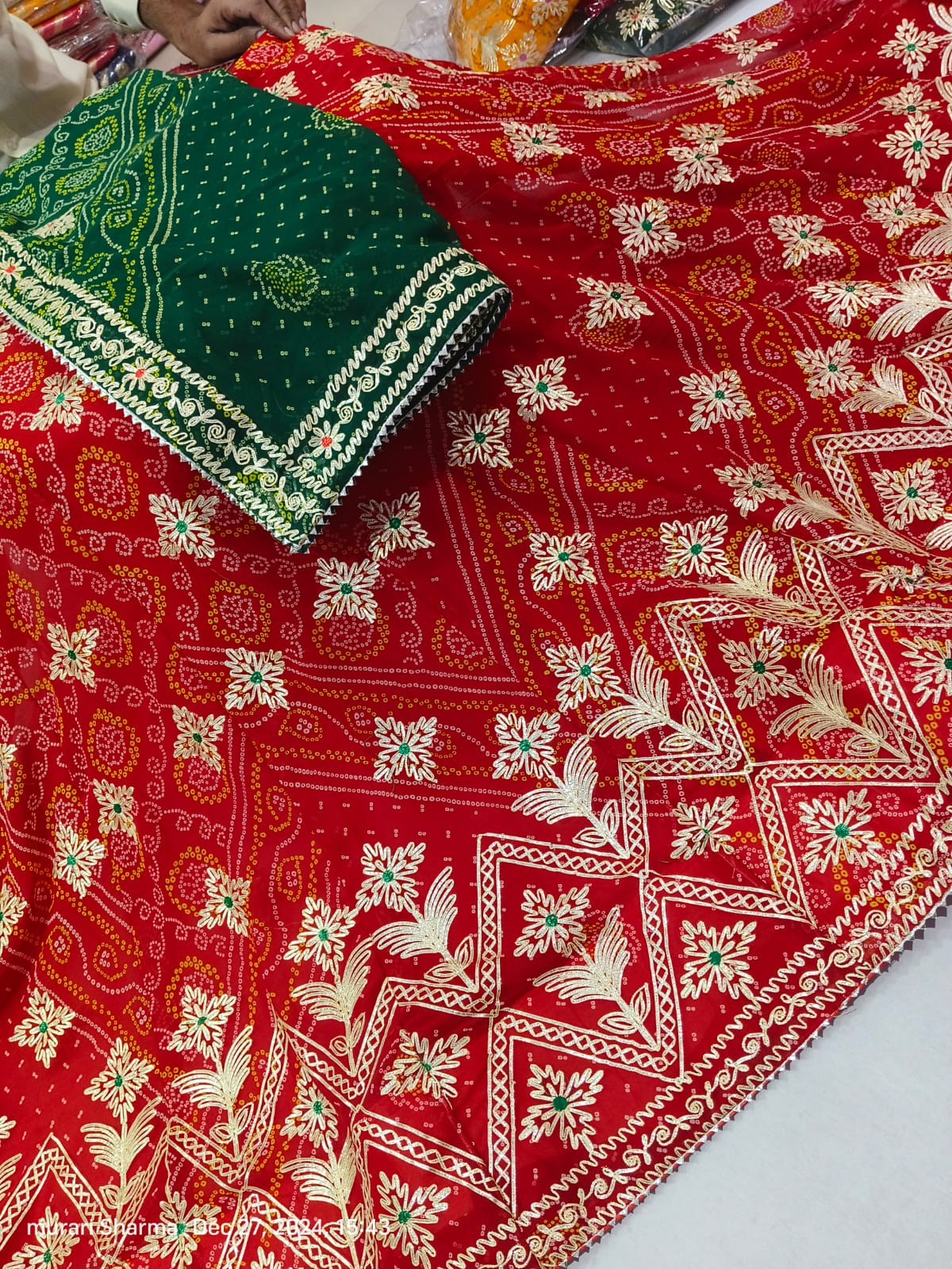 Kayatri New Designer Pure Georgette Charki Gotapatti Hand Work Lehenga