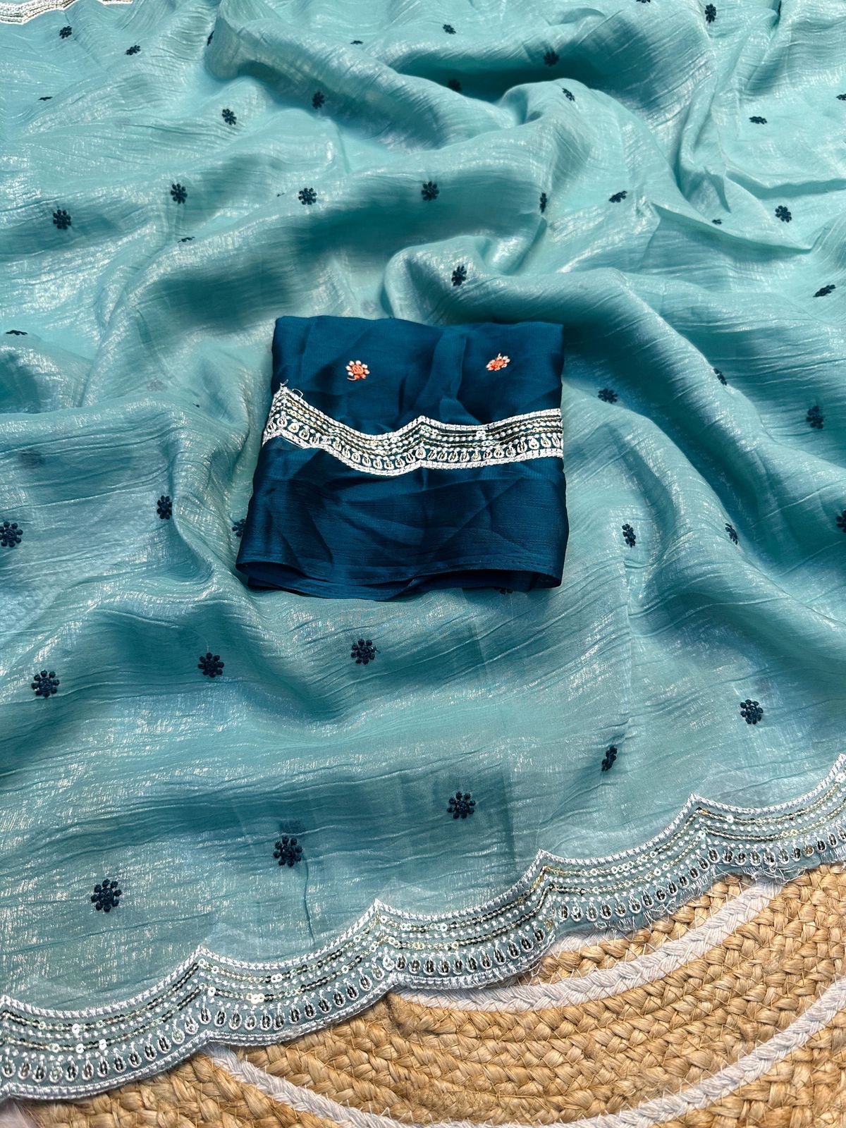 Kayatri New Crunchy Chiffon Rangoli Blouse Saree