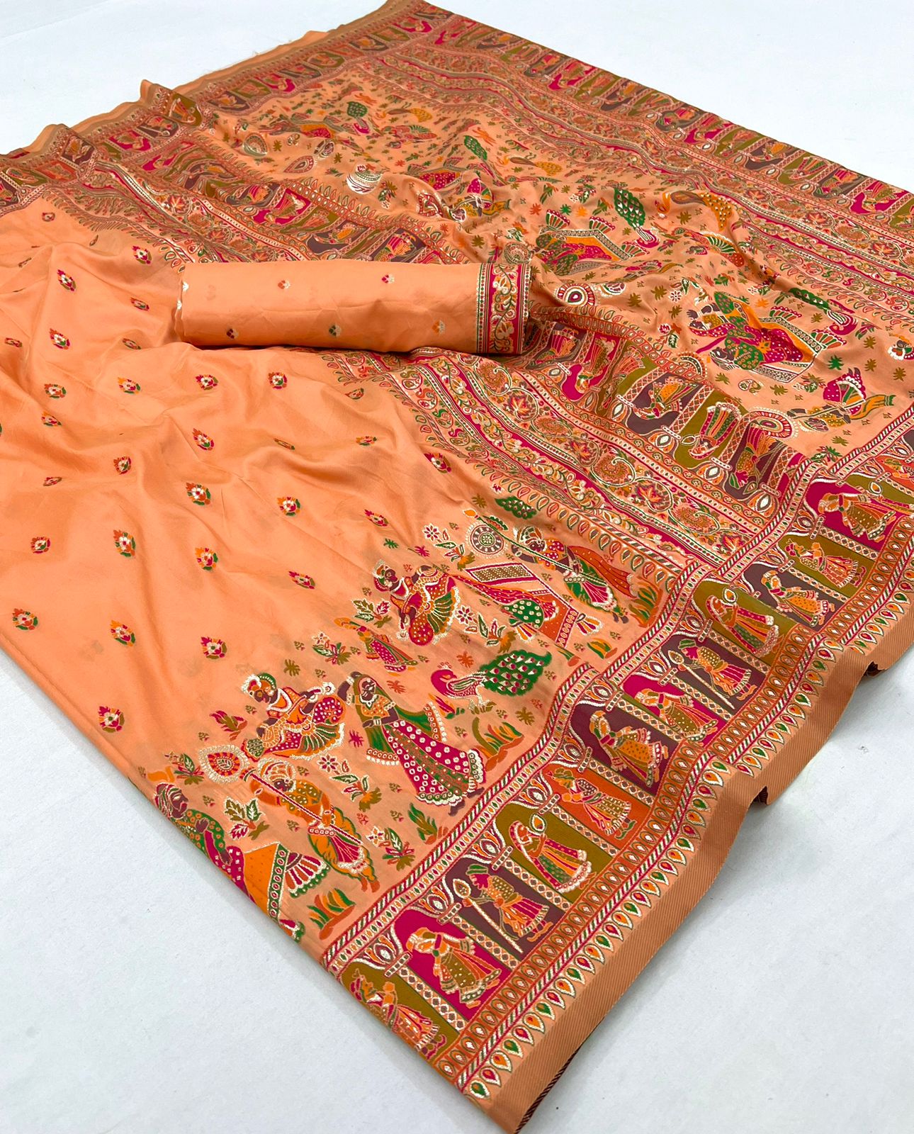 Kayatri New Pure Pashmina Silk Meenakari Weaving Saree