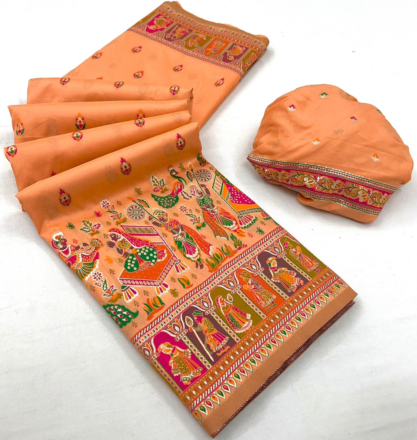 Kayatri New Pure Pashmina Silk Meenakari Weaving Saree