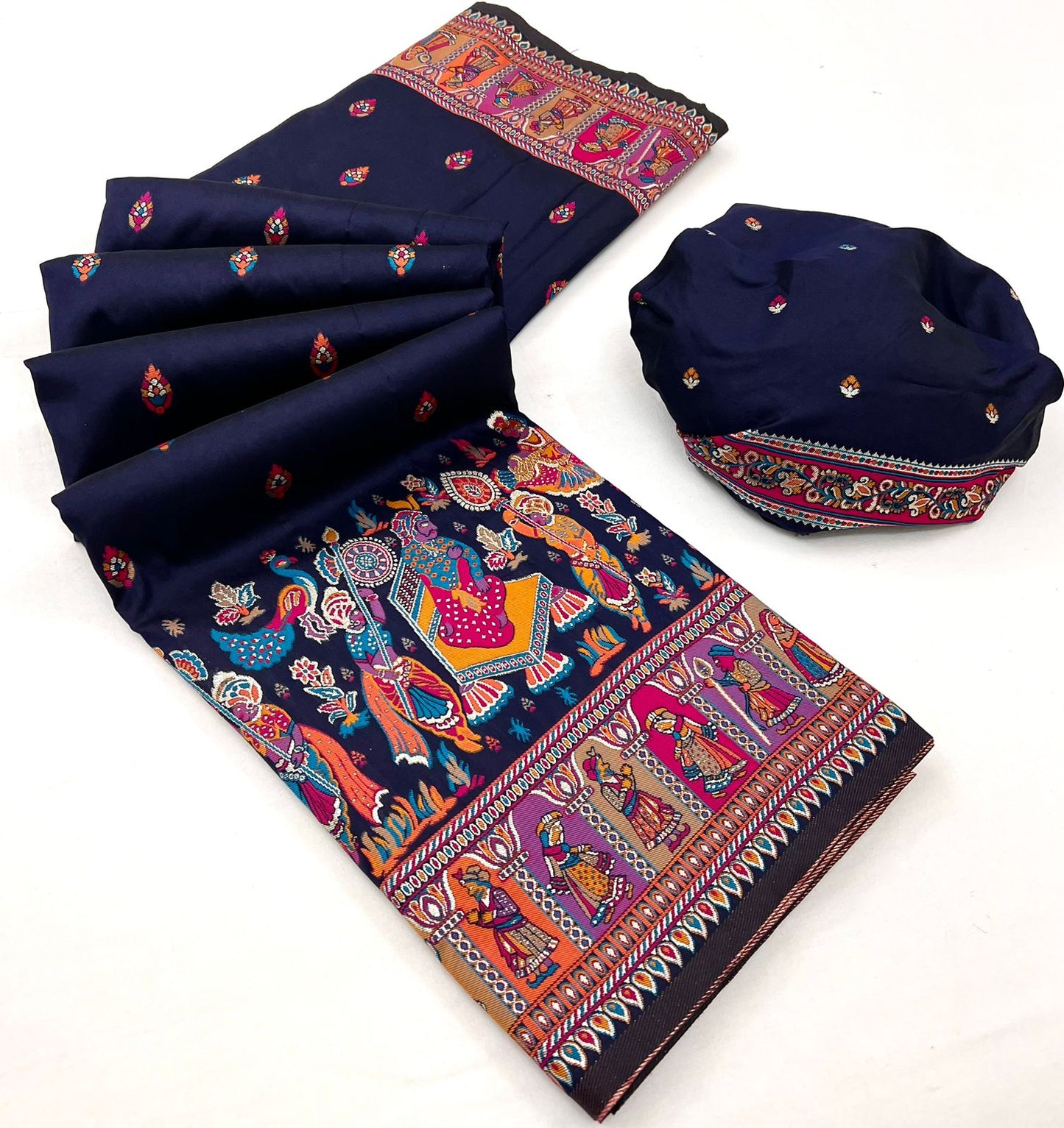 Kayatri New Pure Pashmina Silk Meenakari Weaving Saree