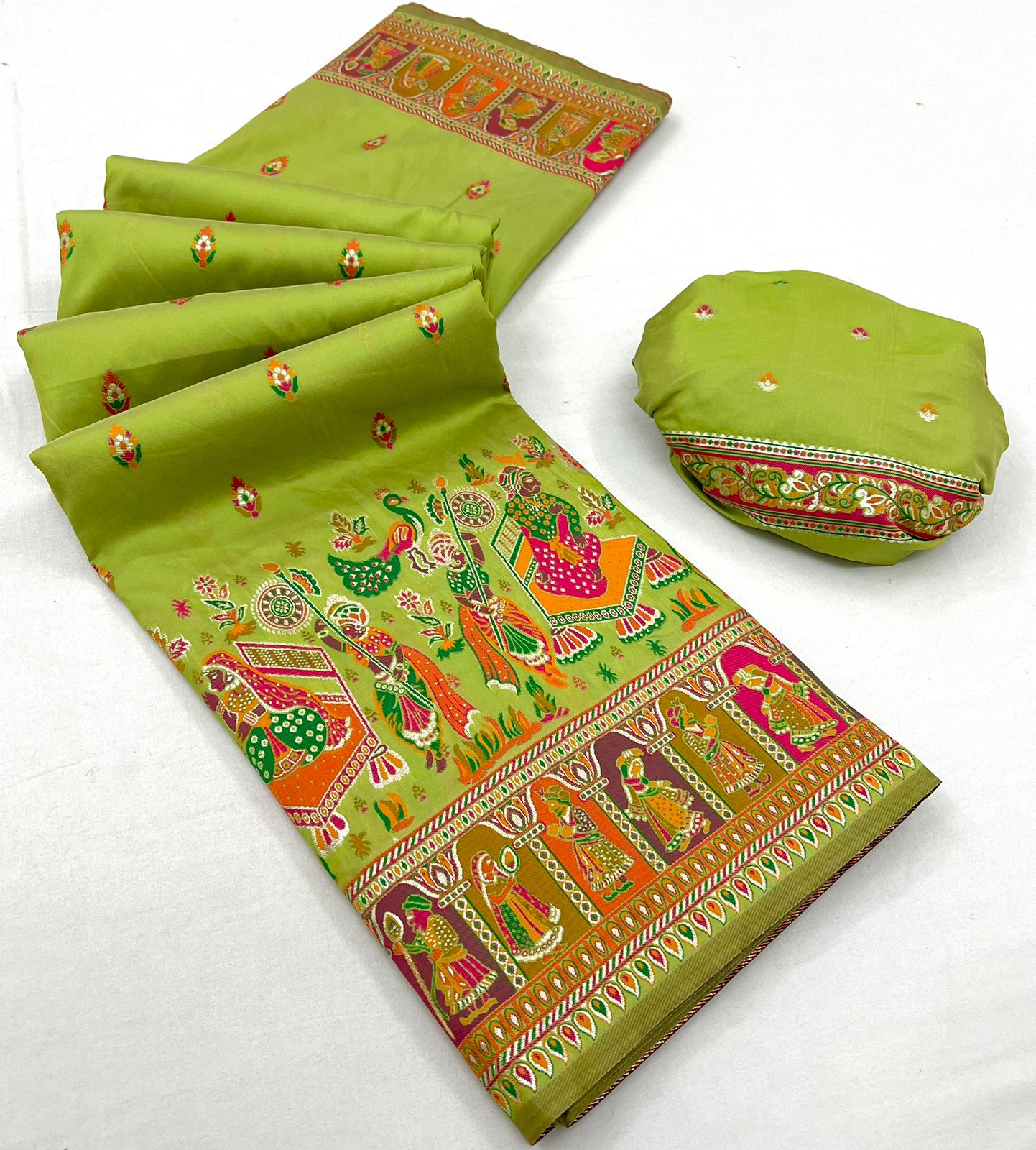 Kayatri New Pure Pashmina Silk Meenakari Weaving Saree