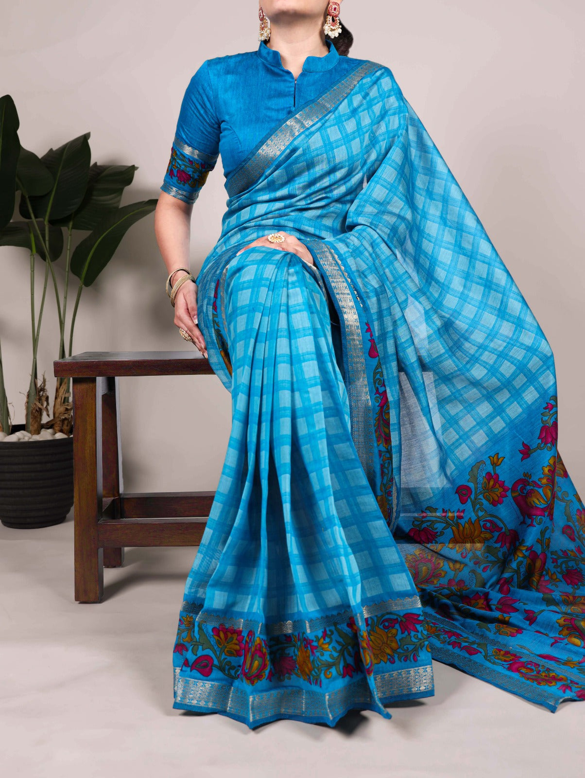 Kayatri New Polyester Viscose Chanderi Printed Saree