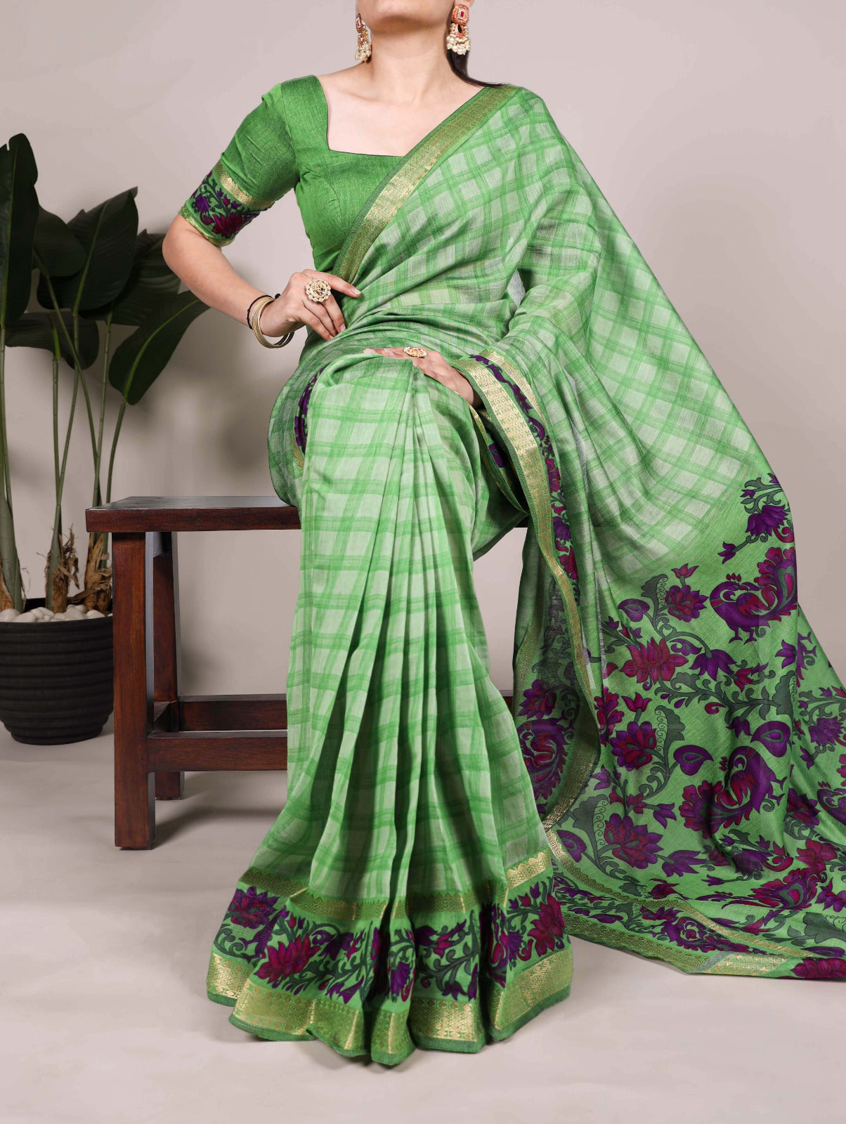 Kayatri New Polyester Viscose Chanderi Printed Saree