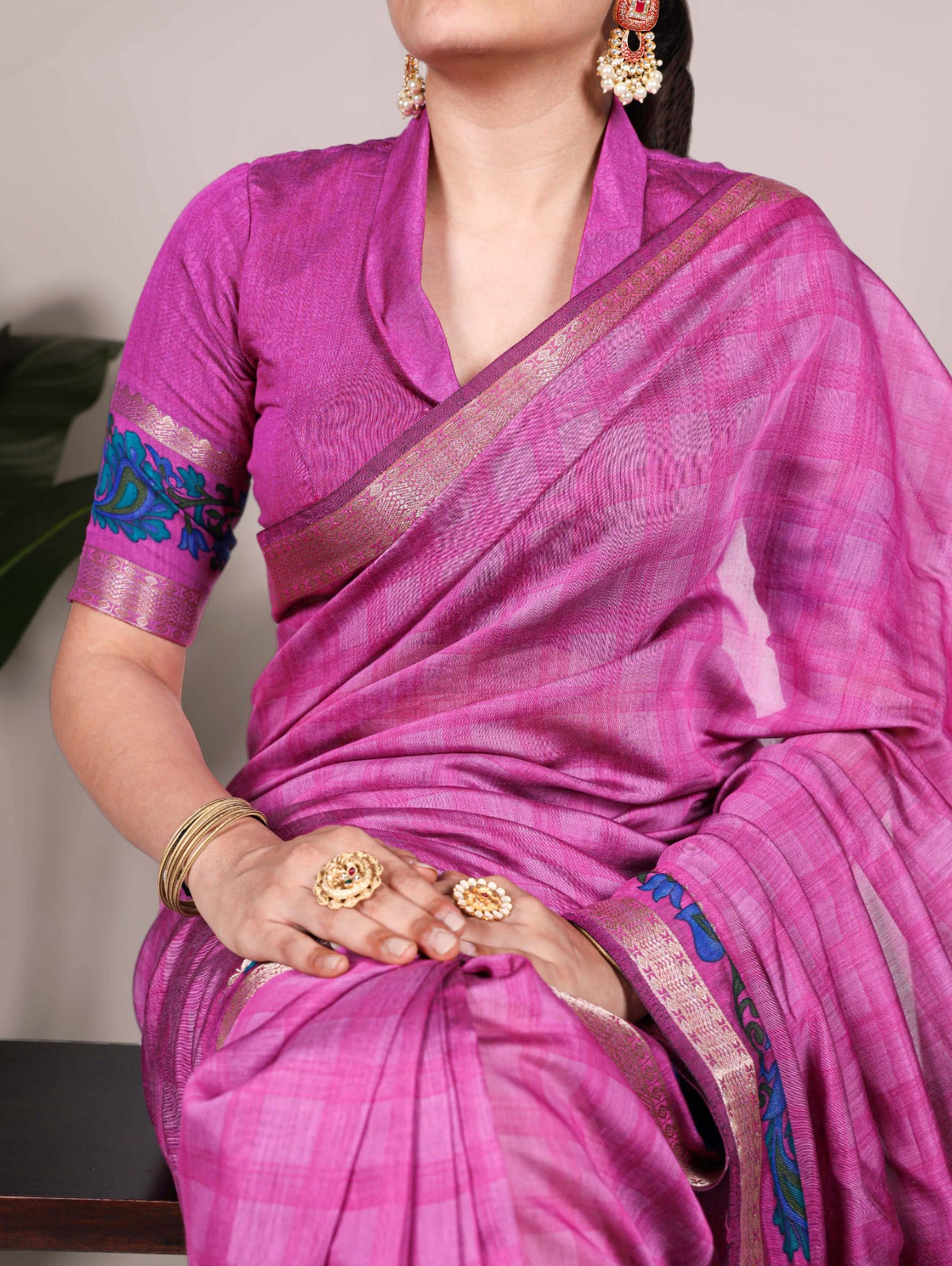 Kayatri New Polyester Viscose Chanderi Printed Saree