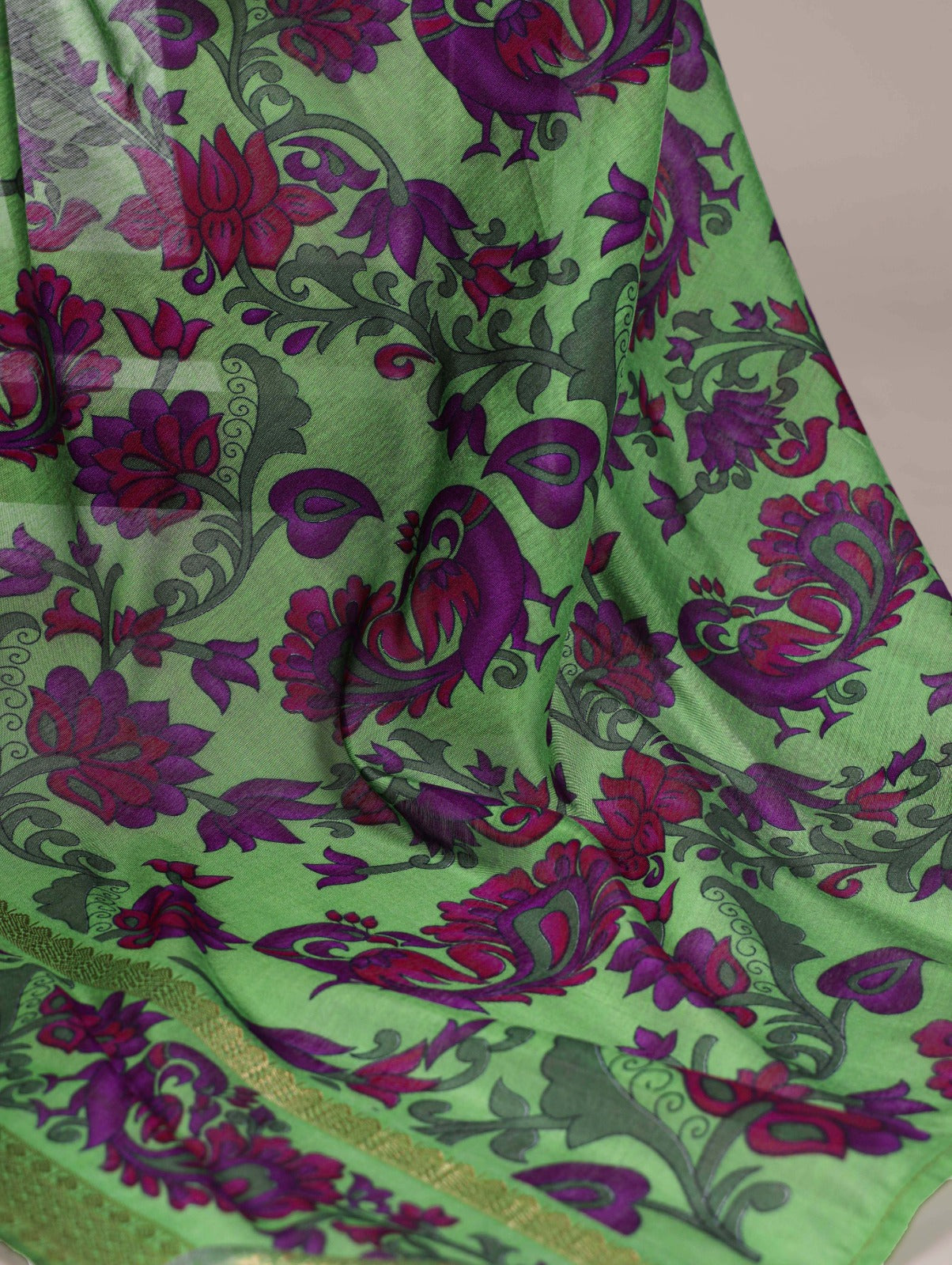 Kayatri New Polyester Viscose Chanderi Printed Saree