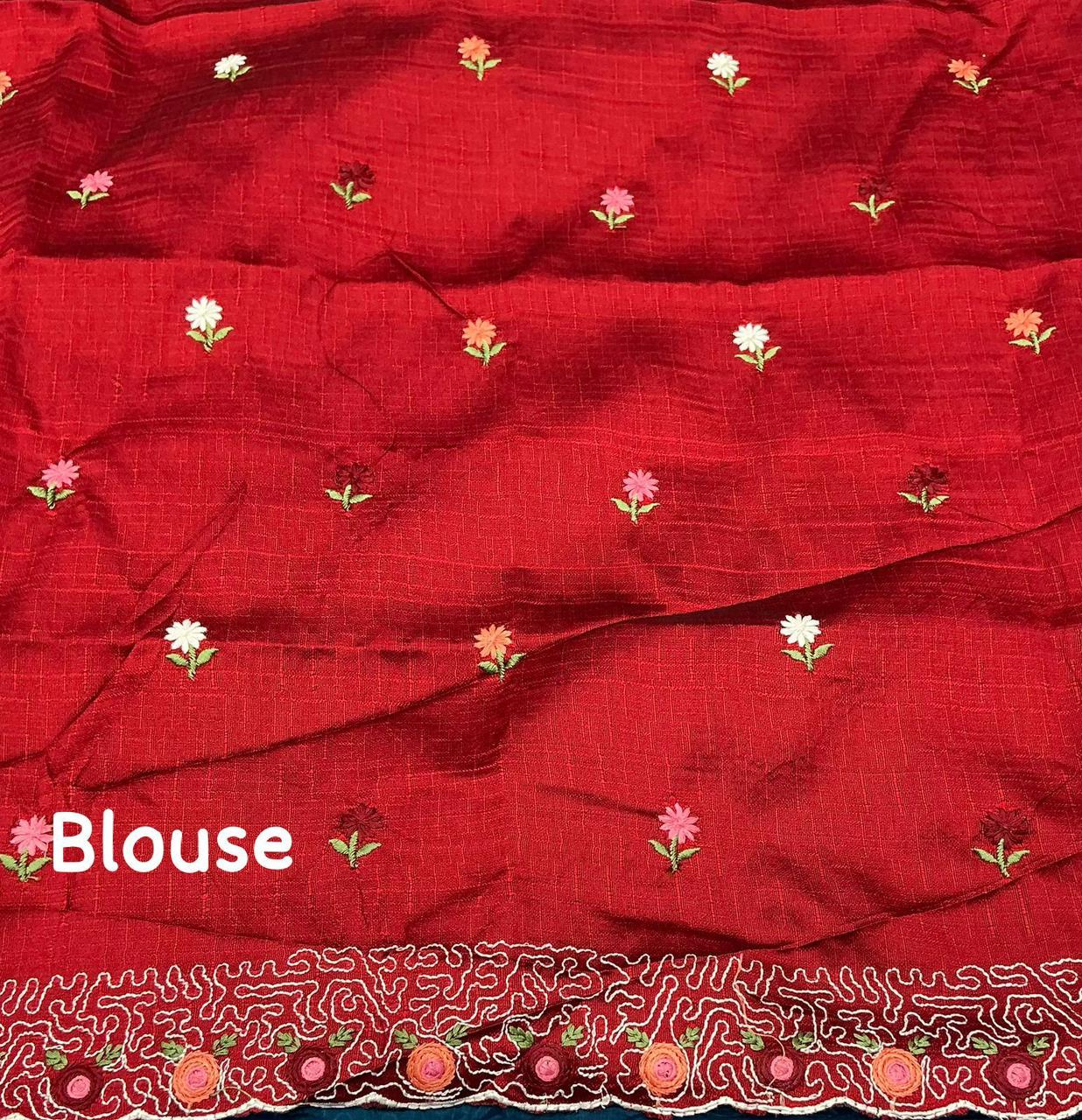 Kayatri New Soft Paper Crush Emboridary Saree