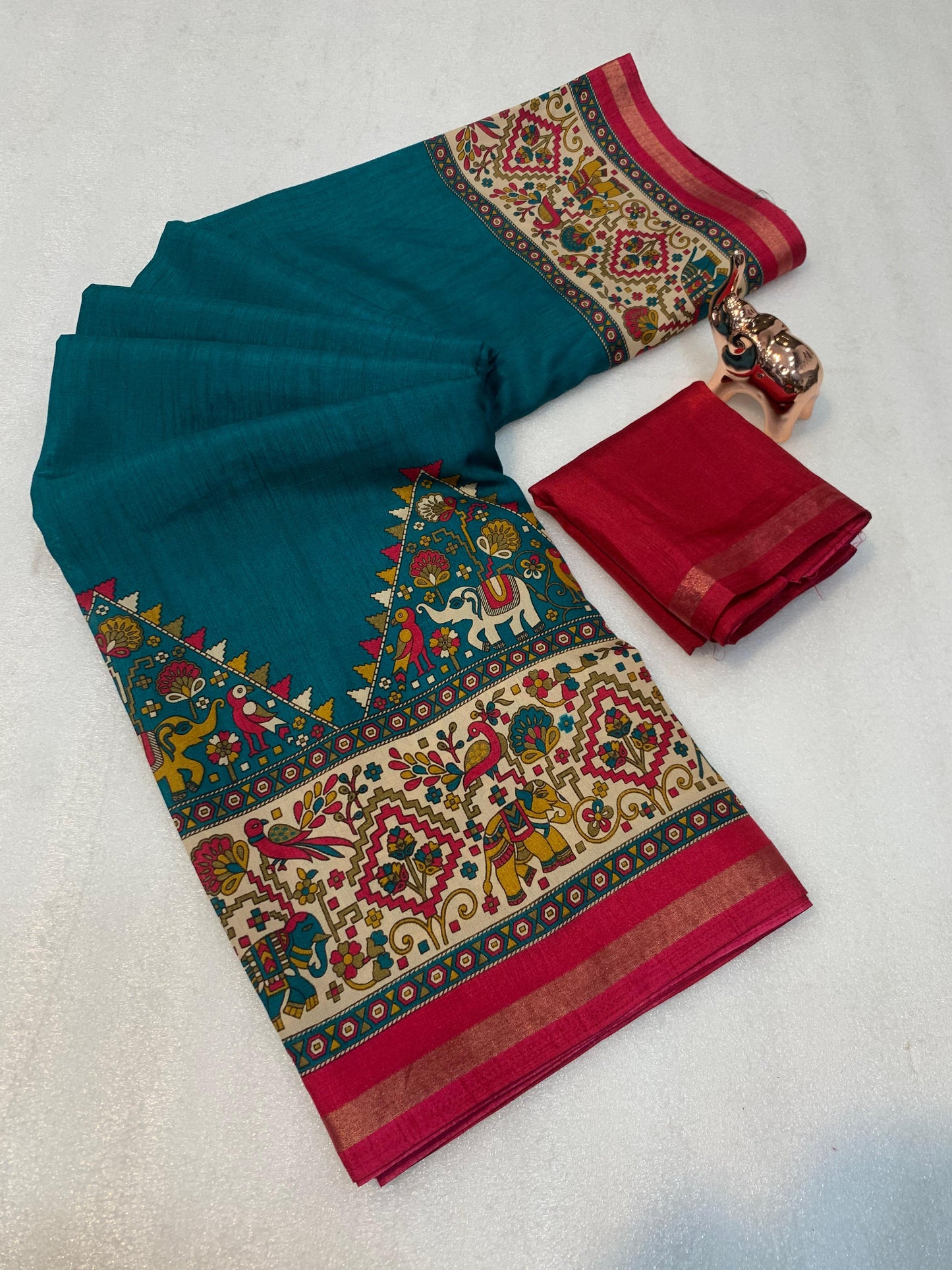 Kayatri New Pure Soft Tusser Kasmiri Printed Saree