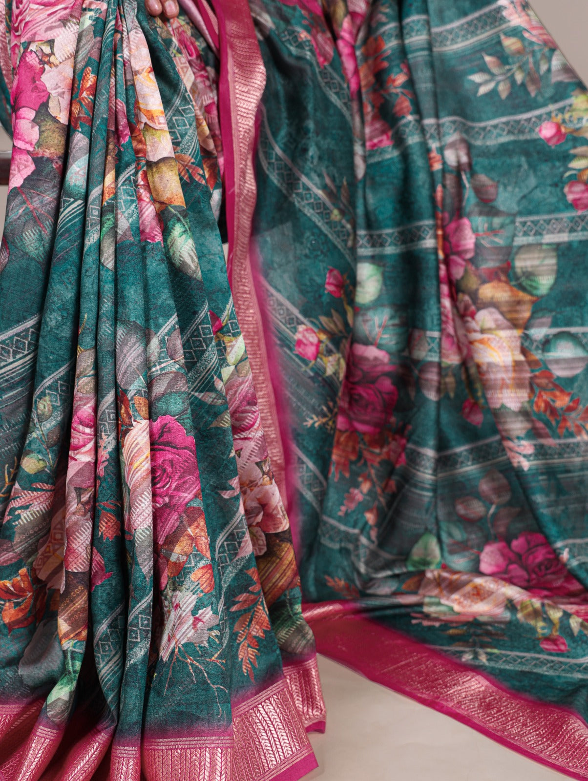 Kayatri New Tussar Silk With Viscose Border Printed Saree