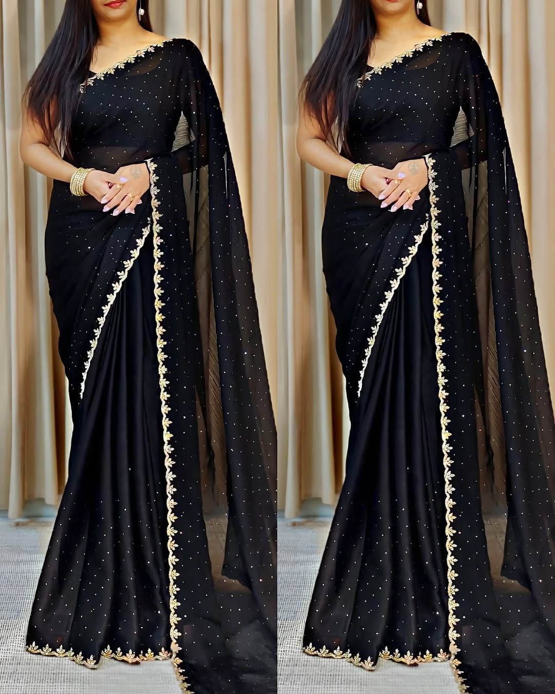 Kayatri New Designer Chinon Beads Work Saree