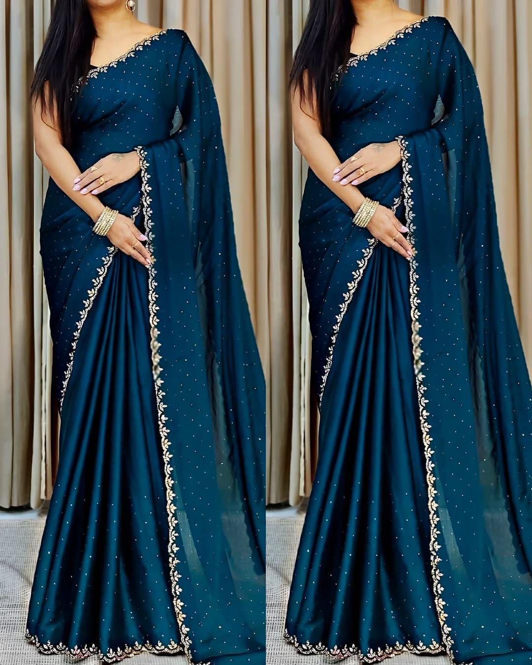 Kayatri New Designer Chinon Beads Work Saree