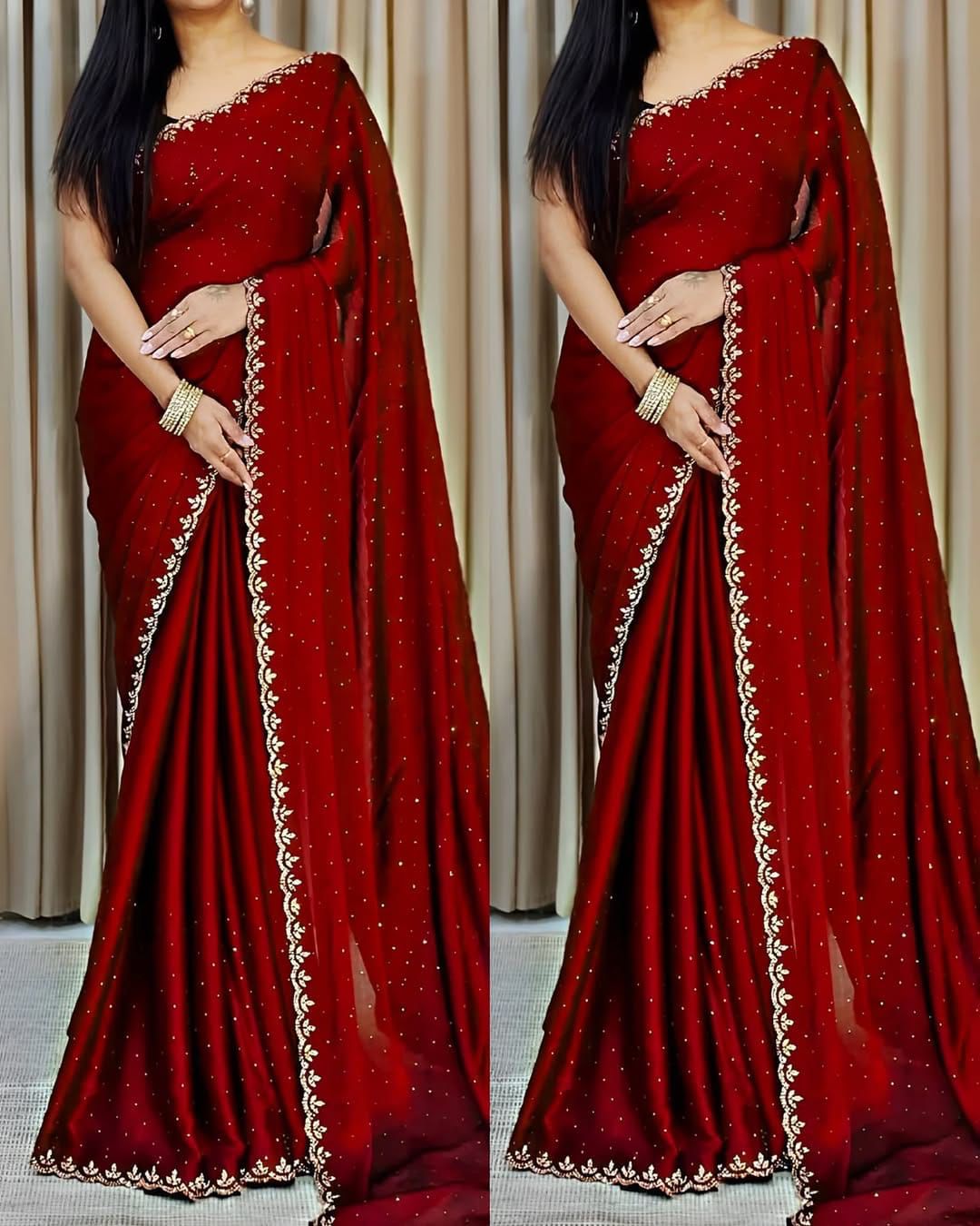 Kayatri New Designer Chinon Beads Work Saree