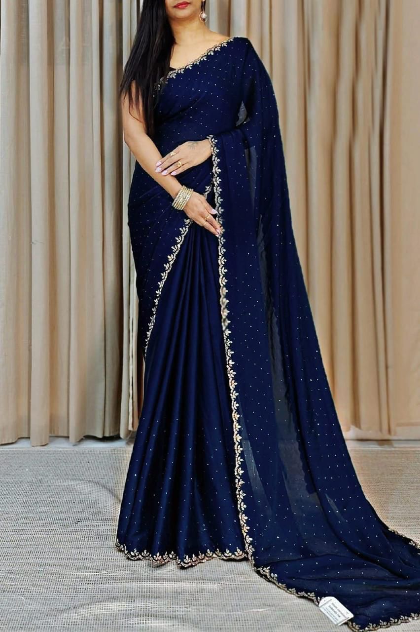 Kayatri New Designer Chinon Beads Work Saree
