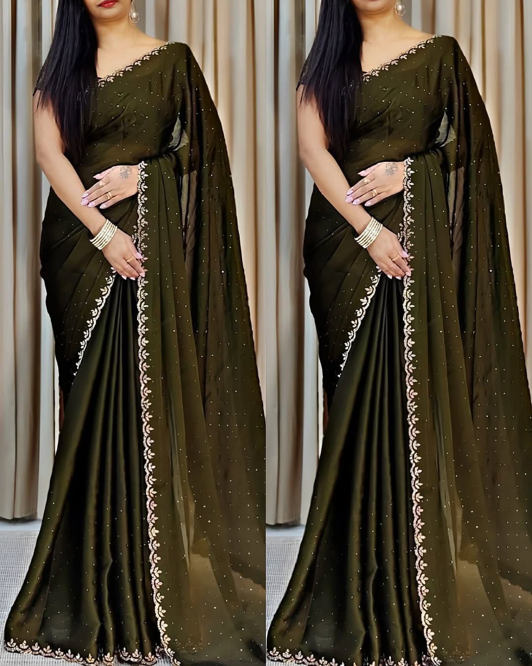 Kayatri New Designer Chinon Beads Work Saree