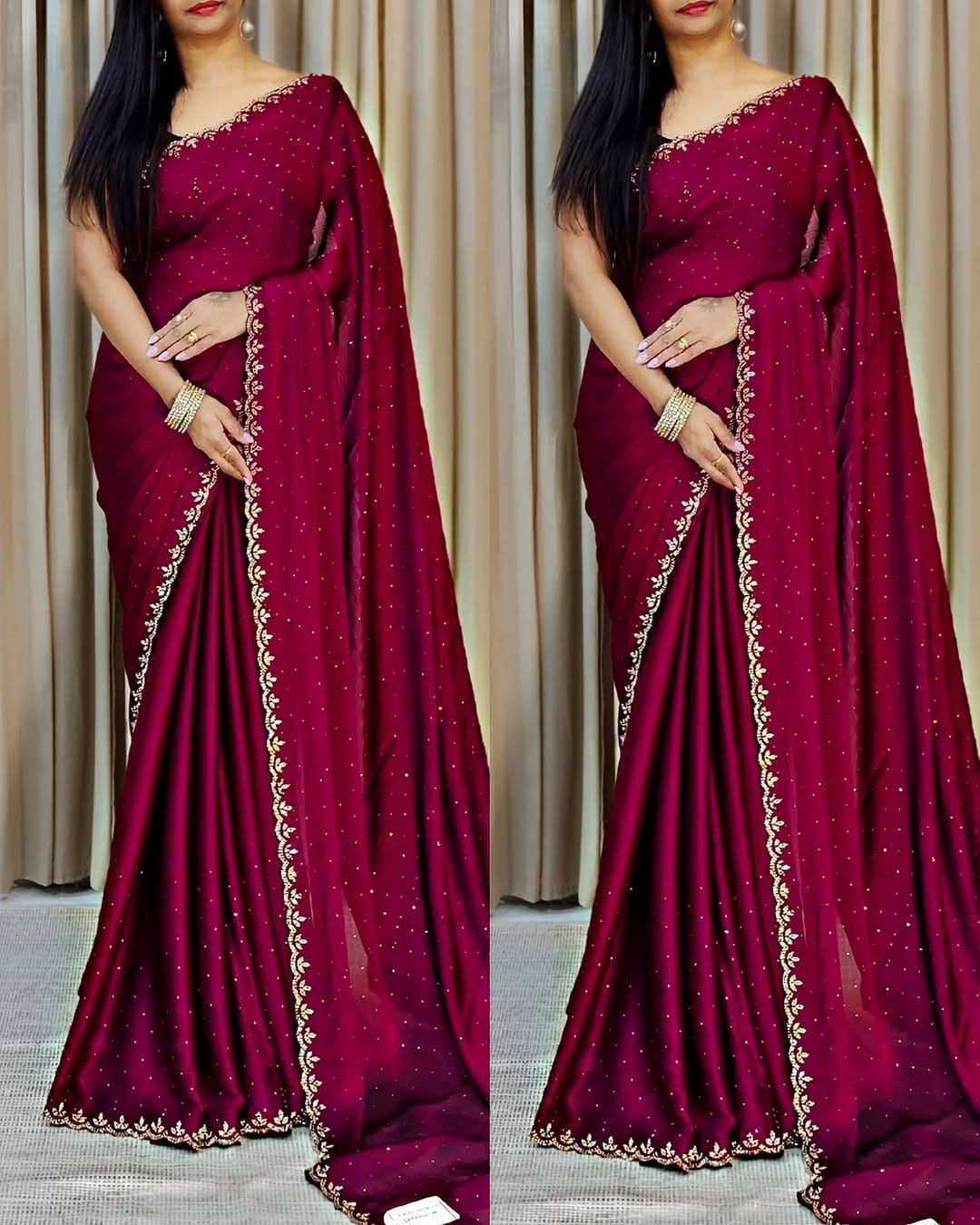 Kayatri New Designer Chinon Beads Work Saree