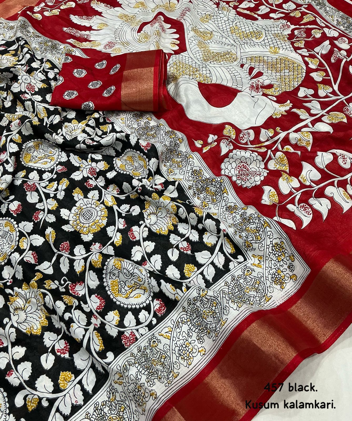Kayatri New Fancy Kalamkari Printed Saree