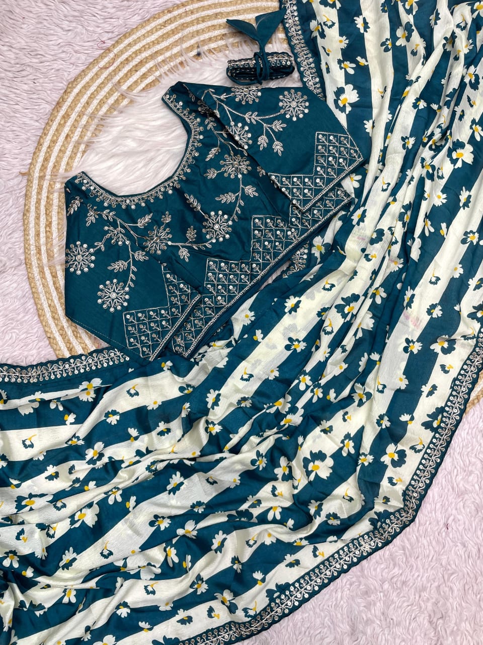 Kayatri New Chinon Silk Ready to Wear Saree