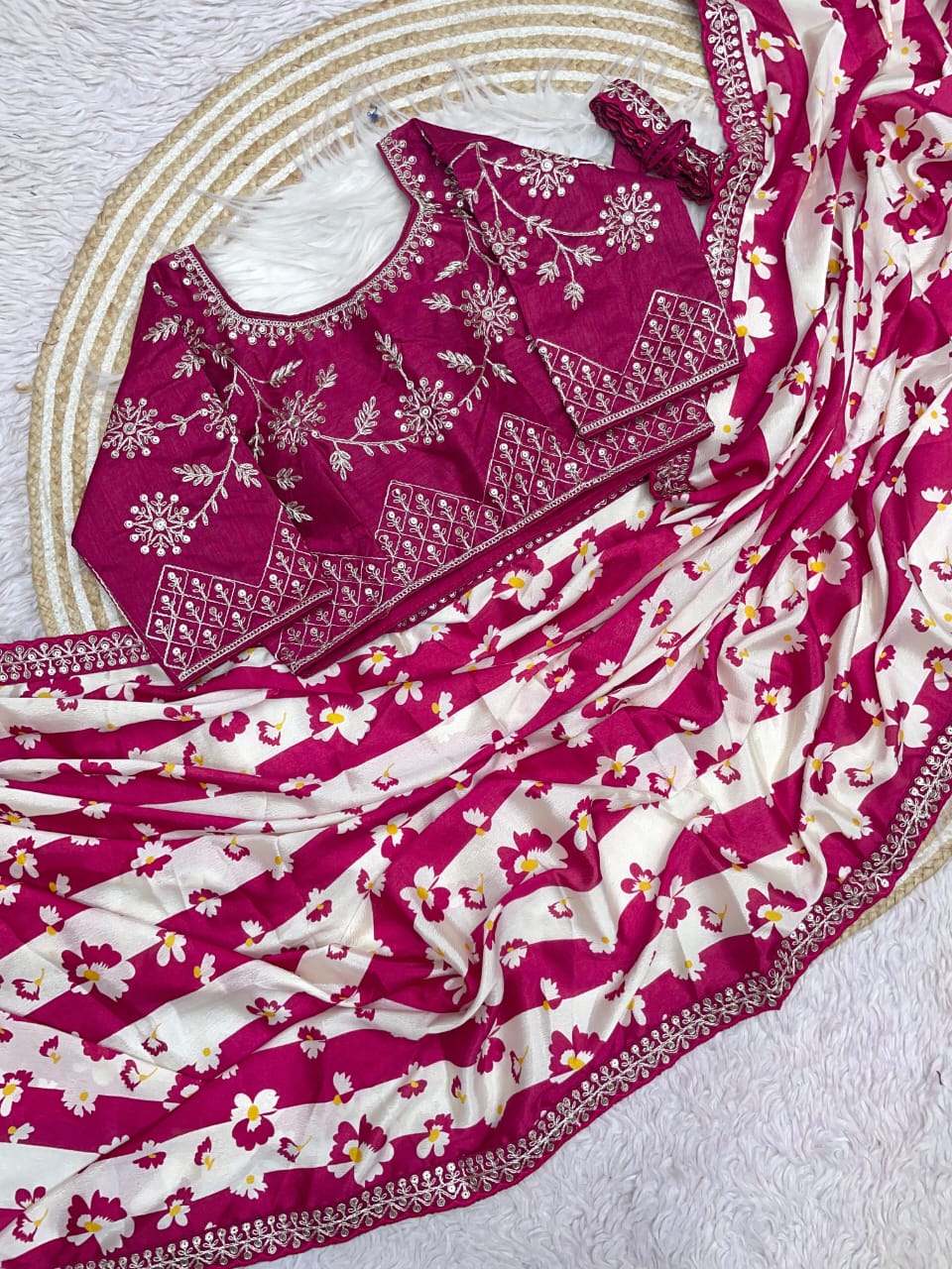 Kayatri New Chinon Silk Ready to Wear Saree