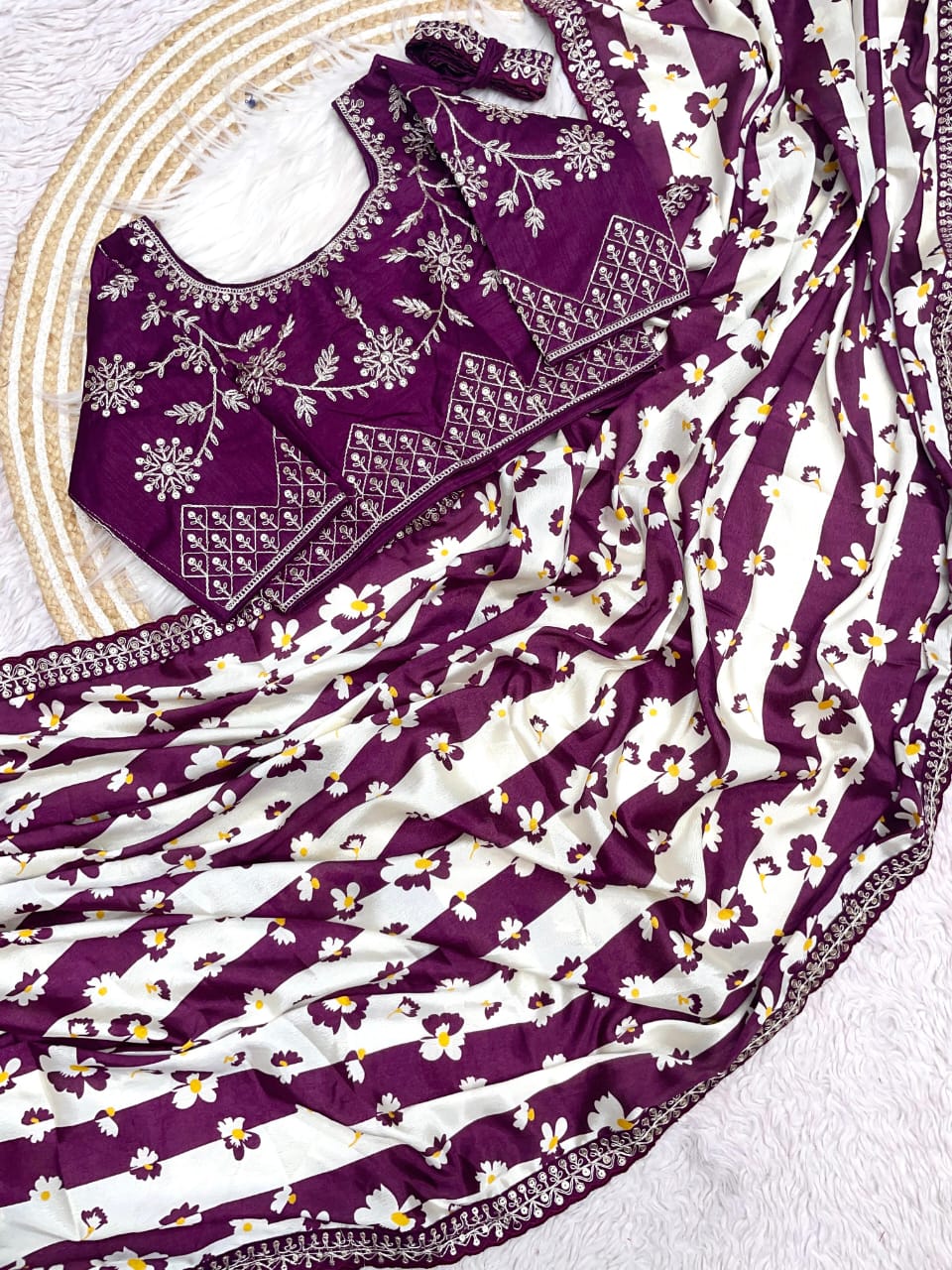 Kayatri New Chinon Silk Ready to Wear Saree