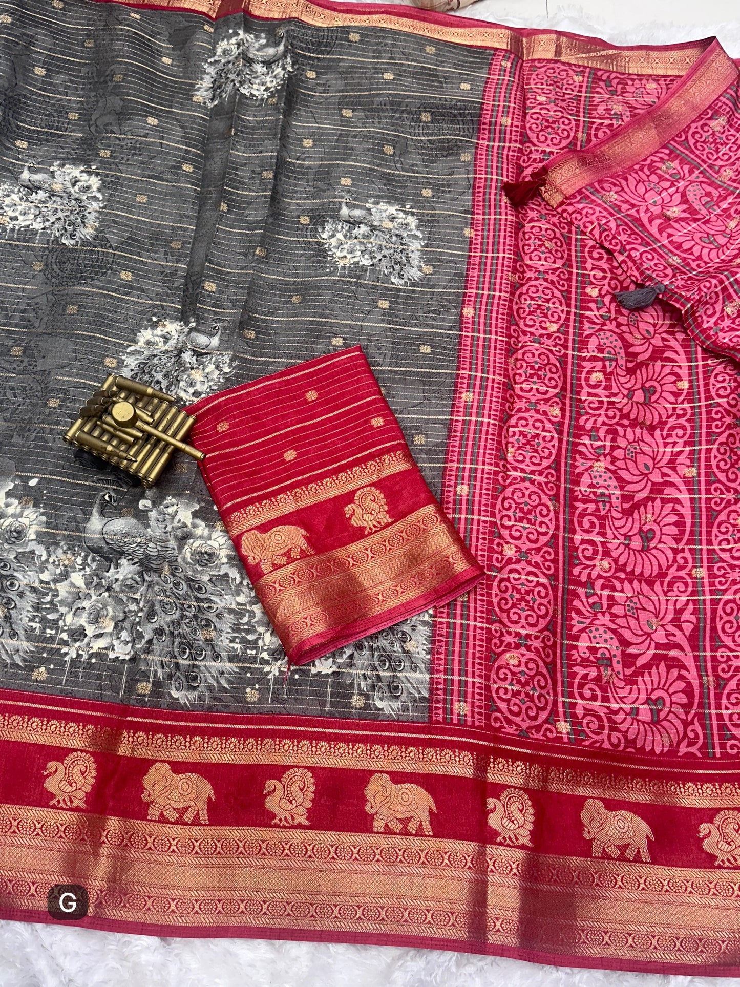 Kayatri New Tussar Cotton Jackard Printed Saree
