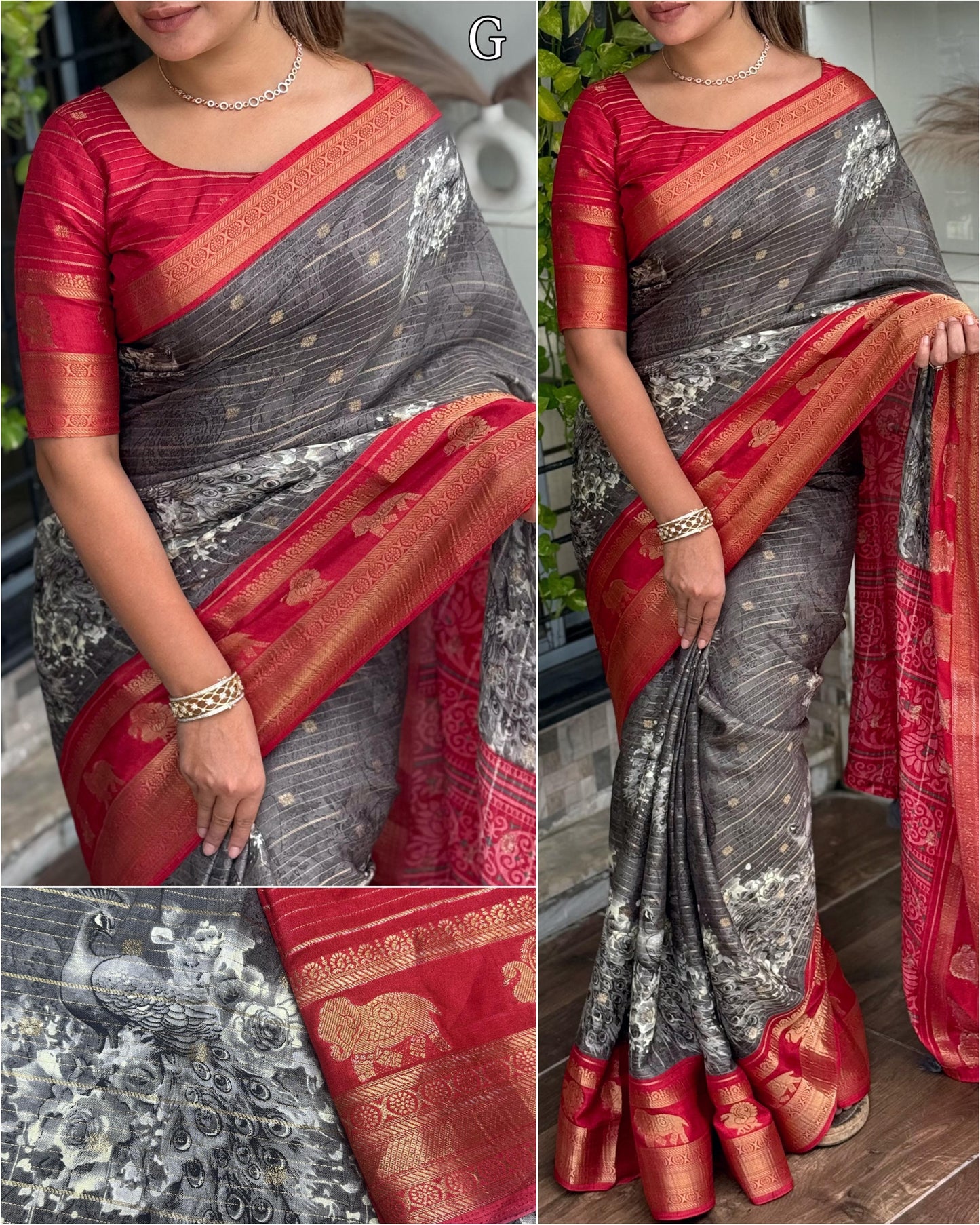 Kayatri New Tussar Cotton Jackard Printed Saree